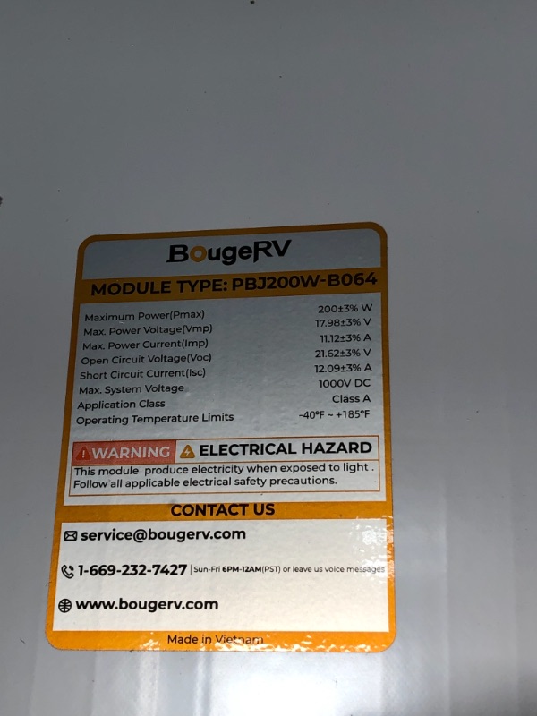 View 2 of BougeRV 400 Watts Solar Panel, 9BB Cell 22.8% High-Efficiency Class A Module Monocrystalline Technology Work with 12/24 Volts Charger for RV Camping Home Boat Marine Off-Grid(200W * 2)