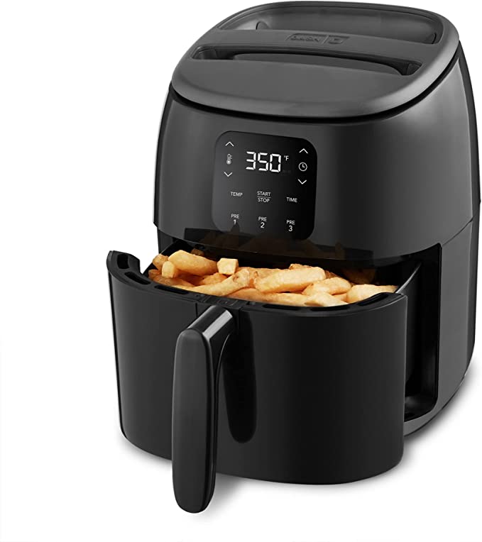 Photo 1 of NONFUNCTIONAL-Dash Tasti-Crisp™ Digital Air Fryer with AirCrisp® Technology, Custom Presets, Temperature Control, and Auto Shut Off Feature, 2.6 Quart - Black
