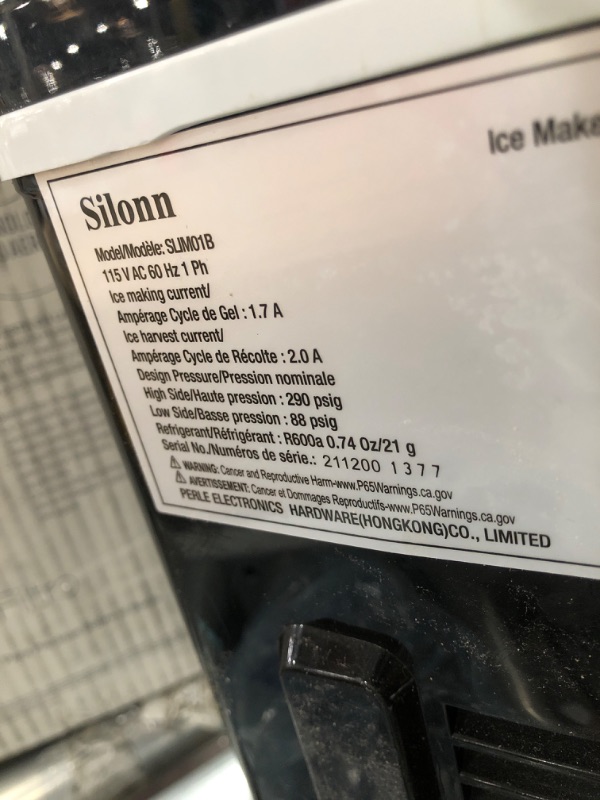 Photo 4 of Silonn Ice Makers Countertop, 9 Cubes Ready in 6 Mins, 26lbs in 24Hrs, Self-Cleaning Ice Machine with Ice Scoop and Basket, 2 Sizes of Bullet Ice for Home Kitchen Office Bar Party
