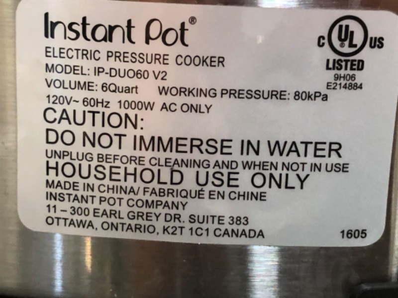 Photo 1 of Instant Pot Duo Plus 6 qt 9-in-1 Slow Cooker/Pressure Cooker