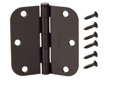 Photo 1 of 10pck-Everbilt 3-1/2 in. X 5/8 in. Oil-Rubbed Bronze Radius Door Hinge
