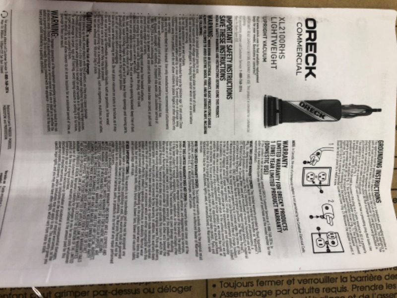Photo 1 of *Damaged*
Oreck Commercial Upright Vacuum Cleaner Bagged Professional Pro Grade for Carpet and Hard Floor XL2100RHS
