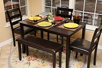 Photo 1 of **Incomplete set** *Box2 of 2* *3 chairs only** 
Home Life 5pc Dining Dinette Table Chairs & Bench Set Espresso Finish 150236

