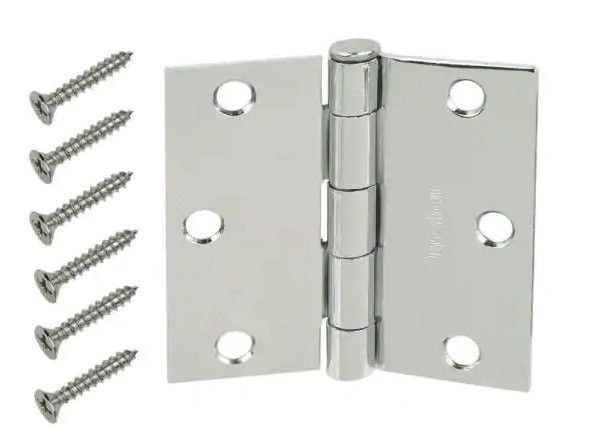 Photo 1 of 12 pack - Everbilt 3 in. Chrome Square Corner Door Hinge