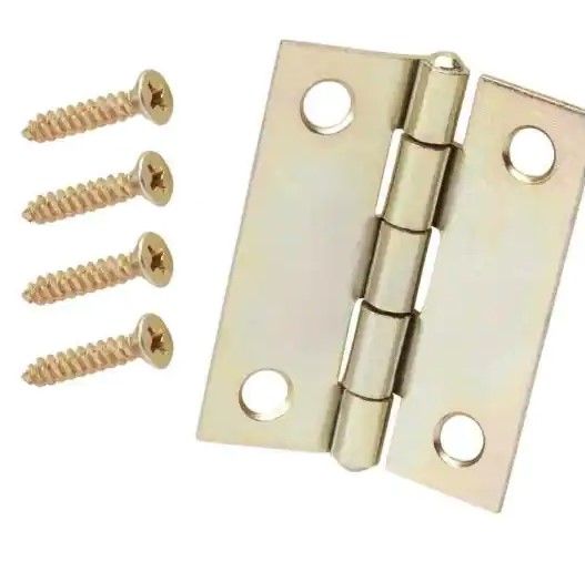 Photo 1 of 24 pack -Everbilt 2 in. Satin Brass Narrow Utility Hinge Non-Removable Pin (2-Pack)