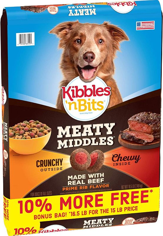 Photo 1 of **NON-REFUNDABLE**EXPIRATION DATE: 05/29/2022**
Kibbles 'n Bits Meaty Middles Prime Rib Flavor, Dry Dog Food, 16.5 lb Bag