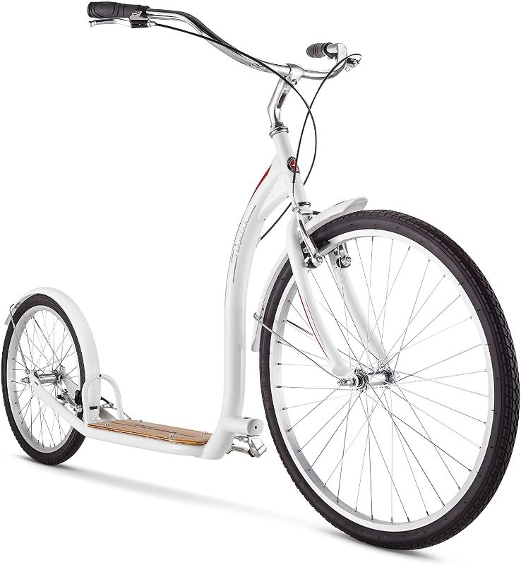 Photo 1 of **HARDWARE INCOMPLETE**
Schwinn Shuffle Adult Scooter, 26-Inch Front Wheel, 20-Inch Rear Wheel, Alloy Linear Pull Brakes, Steel Frame
