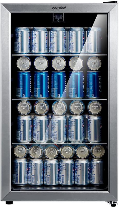 Photo 1 of COMFEE' CRV115TAST Beverage Cooler, 115 Cans Beverage Refrigerator, Adjustable Thermostat, Glass Door With Stainless Steel Frame, Reversible Hinge Door And Legs For Home, Apartment
