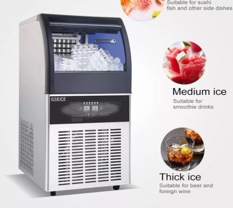 Photo 1 of GSEICE SY130 Commercial Ice Maker Machine, 130lbs/24H Under Counter Ice Machine with 34lbs Storage Ice Bin, Stainless Steel Small Ice Maker Ideal for Home Coffee Shop Bars and Restaurant
