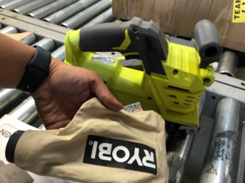 Photo 1 of RYOBI ONE+ 18V Cordless Brushless 3 in. x 18 in. Belt Sander (Tool Only) with Dust Bag and 80-Grit Sanding Belt