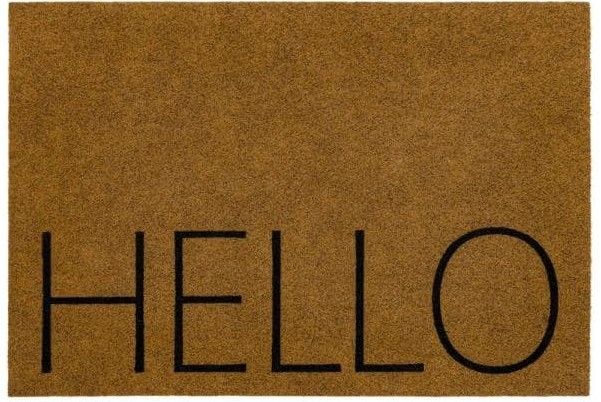 Photo 1 of 4 pack -Mohawk Home Vinyl Back Mat Bold Hello 24 in. x 36 in. Door Mat