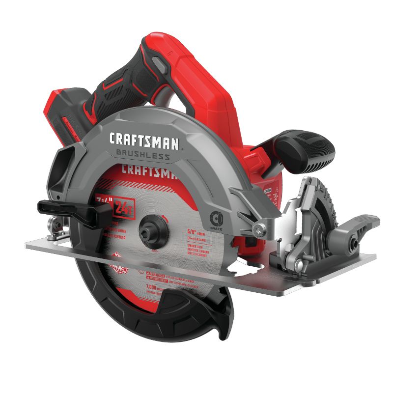 Photo 1 of (BATTERY NOT INCLUDED) Craftsman V20 20 V 7-1/4 in. Cordless Brushless Circular Saw Tool Only
