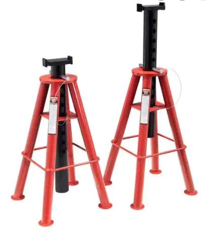 Photo 1 of (MISSING BLACK INSERTS) Sunex 10-Ton High Height Pin Type Jack Stands (Pair)
