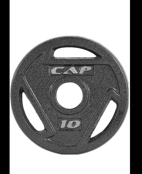 Photo 1 of 5 CAP Barbell 2-Inch Olympic Grip Plate 10lbs
DAMEGED TO ONE OF THEM
