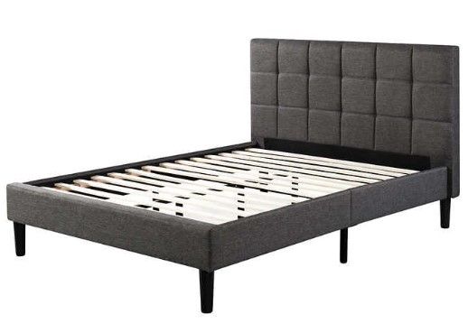 Photo 1 of (INCOMPLETE) 
(BOX1OF2) 
(REQUIRES BOX2 FOR COMPLETION) Blackstone upholstered square platform bed, Queen