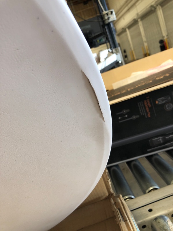 Photo 1 of (CRACKED EDGE) Flash Furniture 2.63-Foot Round Granite White Plastic Bar Height Folding Table
