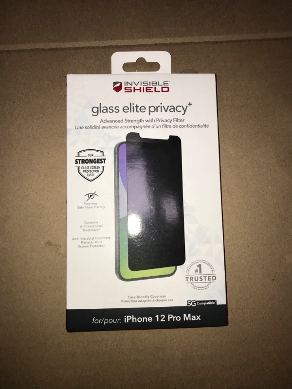 Photo 1 of invisibleSHIELD Glass Elite Privacy+ Screen Protector for iPhone 12 Pro Max

