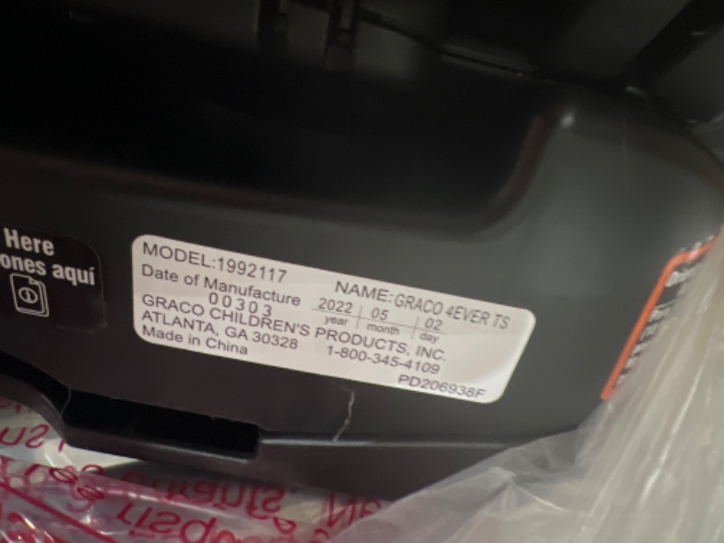 Photo 1 of Graco 4Ever 4 in 1 Car Seat featuring TrueShield Side Impact Technology
