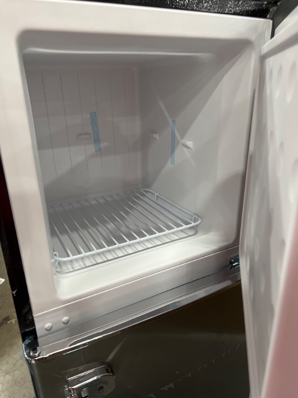 Photo 2 of Frigidaire EFR753-PLATINUM EFR753, 2 Door Apartment Size Refrigerator with Freezer, Retro Chrome Handle, cu ft, Platinum Series, Stainless Steel, 7.5, Silver
