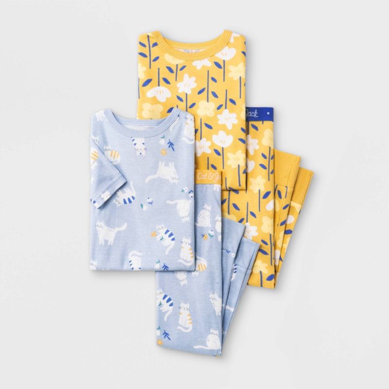Photo 1 of pack of 12- Toddler Girls' 4pc Floral Print Snug Fit Pajama Set - Cat & Jack™- size 3T 
