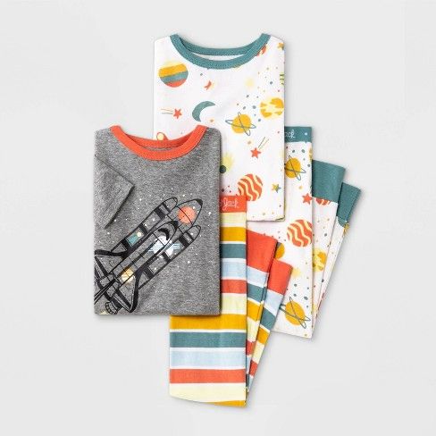 Photo 1 of  pack of 12- Toddler Boys' 4pc Space Shuttle Snug Fit Pajama Set - Cat & Jack™- size 3T