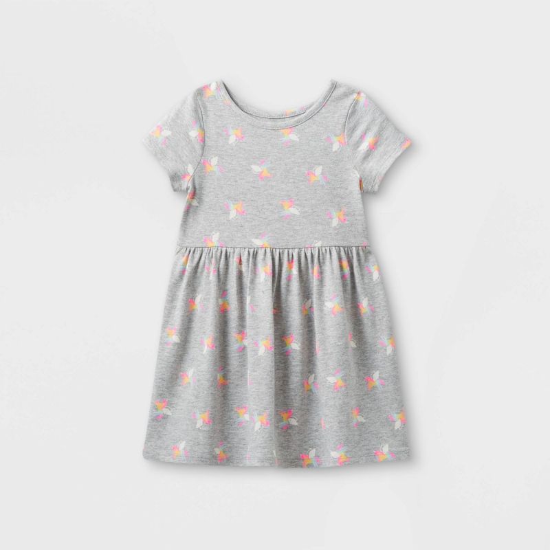 Photo 1 of pack of 12- Toddler Girls' Printed Knit Short Sleeve Dress - Cat & Jack™- size 18m