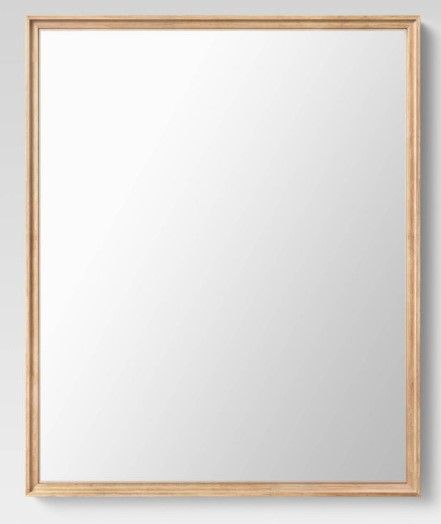 Photo 1 of 28" x 34" Classic Wood Rectangle Mirror - Threshold™

