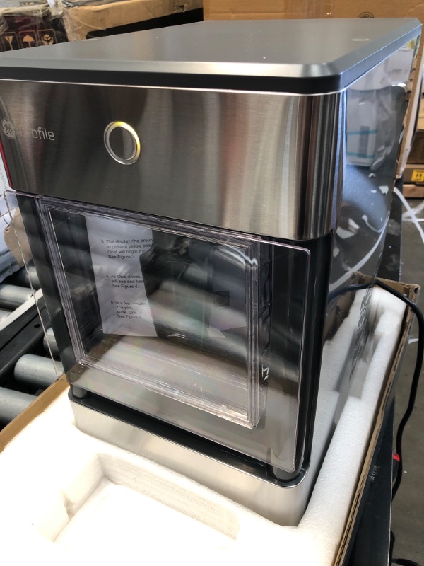 Photo 4 of **TESTED** GE Profile Opal | Countertop Nugget Ice Maker with Side Tank | Portable Ice Machine Makes up to 24 lbs. of Ice Per Day | Stainless Steel Finish
