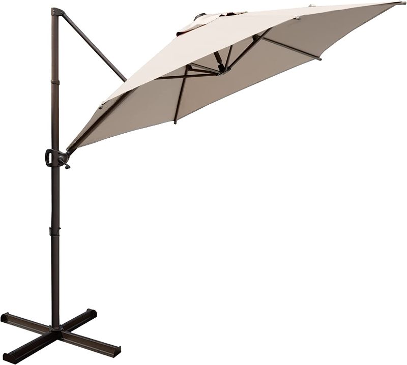 Photo 1 of Abba Patio 9x 7ft Patio Offset Hanging Umbrella Outdoor Cantilever Sturdy Umbrella 