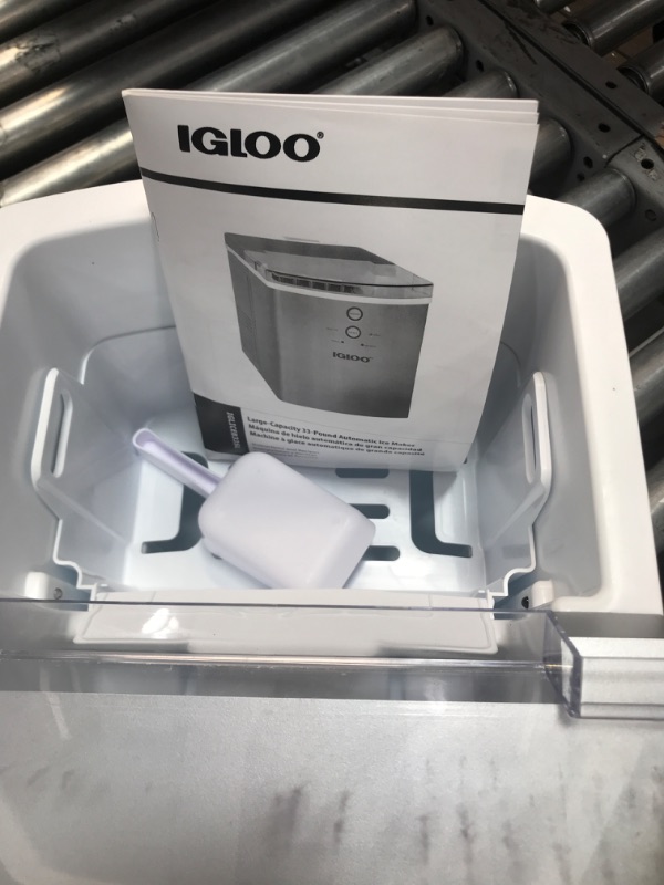 Photo 3 of Igloo 33-Pound Automatic Portable Countertop Ice Maker Machine, White