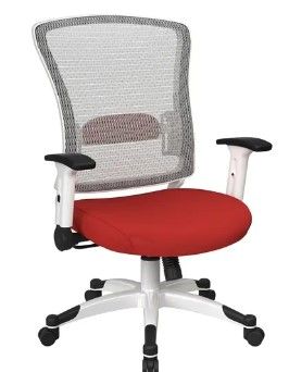 Photo 1 of White Frame Office Chair with Padded Mesh Seat and Back - Red
- Missing/loose hardware 