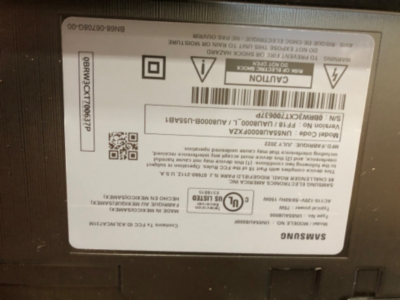Photo 1 of **CRACKED IN CORNER **SAMSUNG 55-Inch Class Crystal 4K UHD AU8000 Series HDR, 3 HDMI Ports, Motion Xcelerator, Tap View, PC on TV, Q Symphony, Smart TV with Alexa Built-In (UN55AU8000FXZA, 2021 Model)
