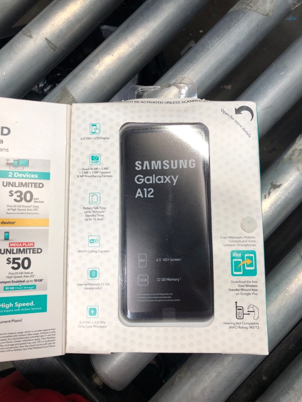 Photo 3 of Total Wireless - Samsung Galaxy A12 32GB Prepaid - Black
