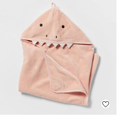 Photo 1 of 25"x50" Pink Dinosaur Hooded Towel - Pillowfort™

