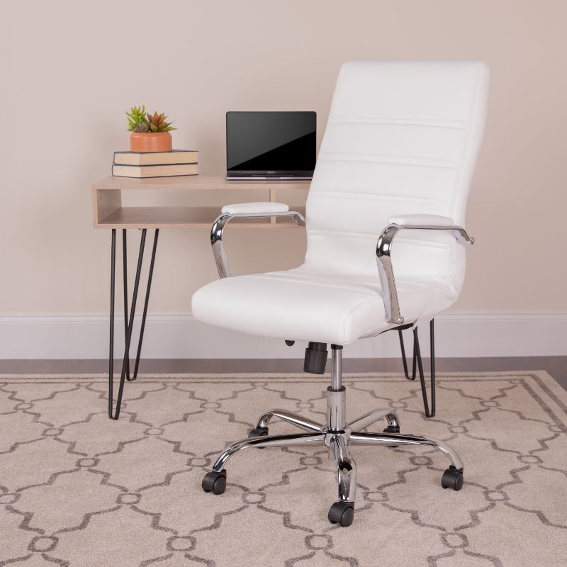 Photo 1 of Flash Furniture Executive Swivel Chair - High Back - Leather - White
