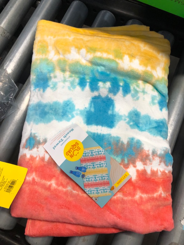 Photo 3 of 2 item bundle 
Tie Dye Striped Printed Beach Towel - Sun Squad™(x2)

