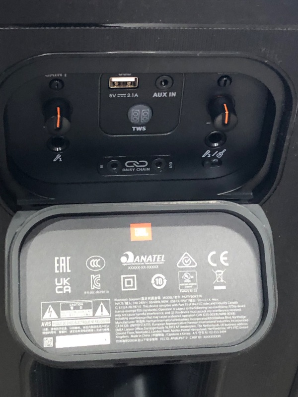 Photo 7 of JBL PartyBox 710 -Party Speaker with Powerful Sound, Built-in Lights and Extra Deep Bass, IPX4 Splash Proof, App/Bluetooth Connectivity, Made for Everywhere with a Handle and Built-in Wheels (Black)
