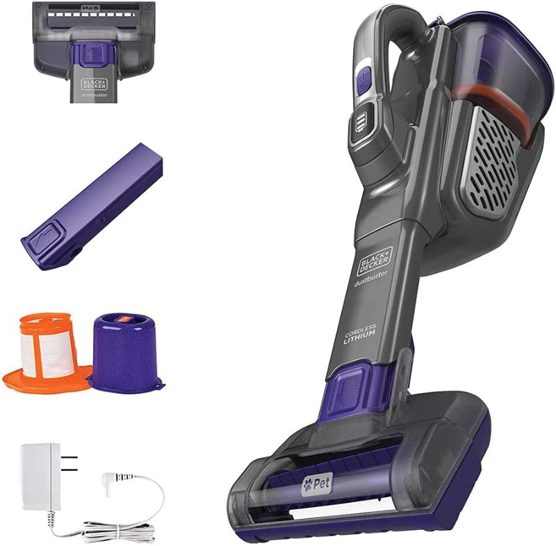 Photo 1 of PARTS ONLY does not charge properly does no power on 
BLACK+DECKER Furbuster Handheld Vacuum for Pets, Cordless, AdvancedClean+, Gray (HHVK515JP07)
