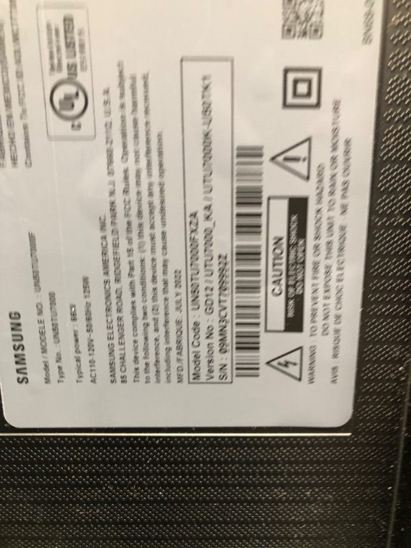 Photo 5 of PARTS ONLY DOES NOT DISPLAY CORRECTLY 
SAMSUNG 50-Inch Class Crystal UHD TU7000 Series - 4K UHD Smart TV - Works with Alexa (UN50TU7000FXZA)
