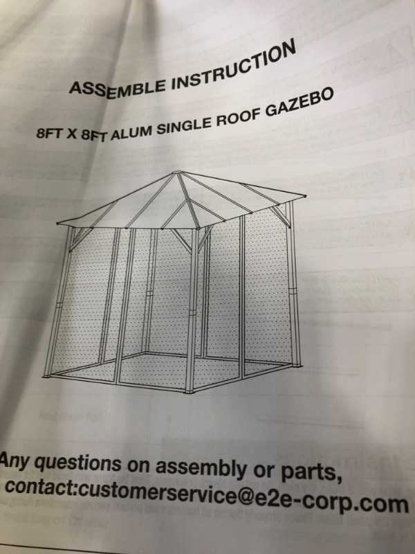 Photo 3 of ***INCOMPLETE BOX 1 OF 2***
8 Ft. W X 8 Ft. D Hardtop Insulated Metal Patio Gazebo With Insect Netting
