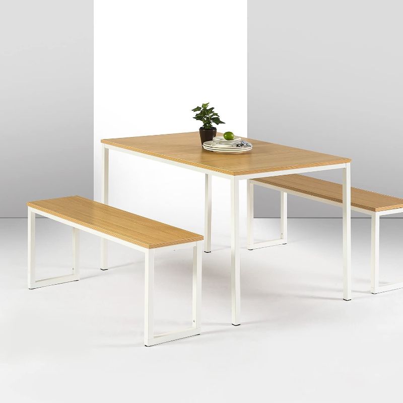 Photo 1 of  Modern Studio Collection Soho Dining Table with Two Benches (3 piece set) - White