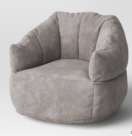 Photo 1 of **needs cleaning**
Corduroy Structured Bean Bag Chair Light Gray - Room Essentials™

