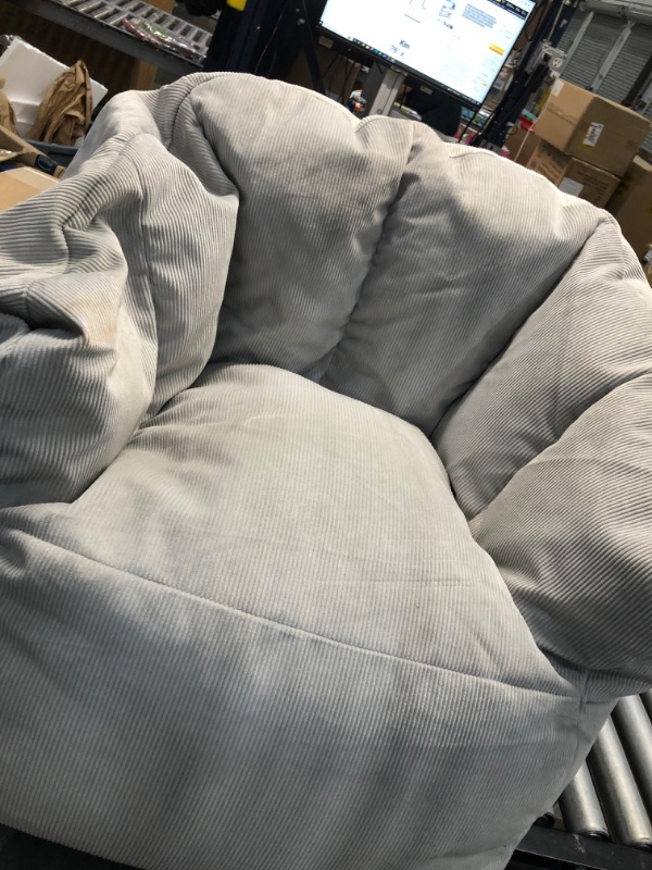 Photo 3 of **needs cleaning**
Corduroy Structured Bean Bag Chair Light Gray - Room Essentials™

