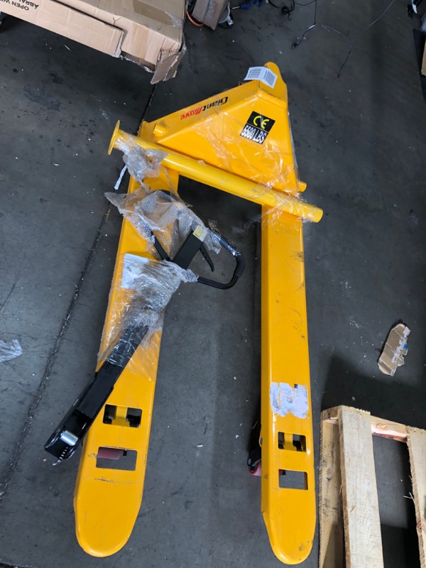 Photo 4 of **PLEASE VIEW PHOTOS FOR DETAIL**
Giant Move MB-P25L Steel Hand Pallet Truck, 5500 lbs Capacity, 48" Length x 27" Width Fork, Yellow