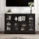 Photo 1 of **MAJOR DAMAGE TO ITEM- LOOSE HARDWARE- PARTS ONLY**
Eccomum TV Stand for TV up to 60in with 4 Tempered Glass Doors Adjustable Panels Open Style Cabinet, Sideboard for Living room, Espresso
