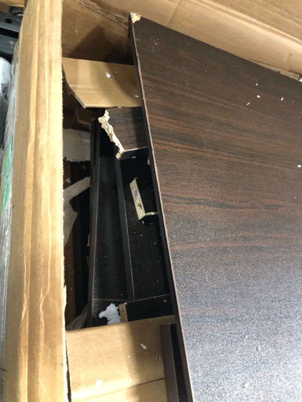 Photo 4 of **MAJOR DAMAGE TO ITEM- LOOSE HARDWARE- PARTS ONLY**
Eccomum TV Stand for TV up to 60in with 4 Tempered Glass Doors Adjustable Panels Open Style Cabinet, Sideboard for Living room, Espresso
