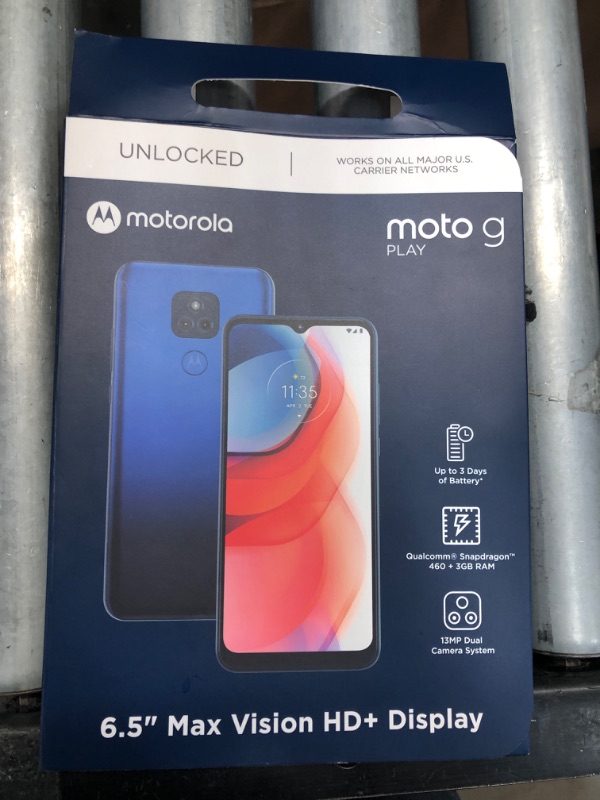 Photo 10 of **USED-CRACKED**
Moto G Play | 2021 | 3-Day battery | Unlocked | Made for US by Motorola | 3/32GB | 13MP Camera | Blue
