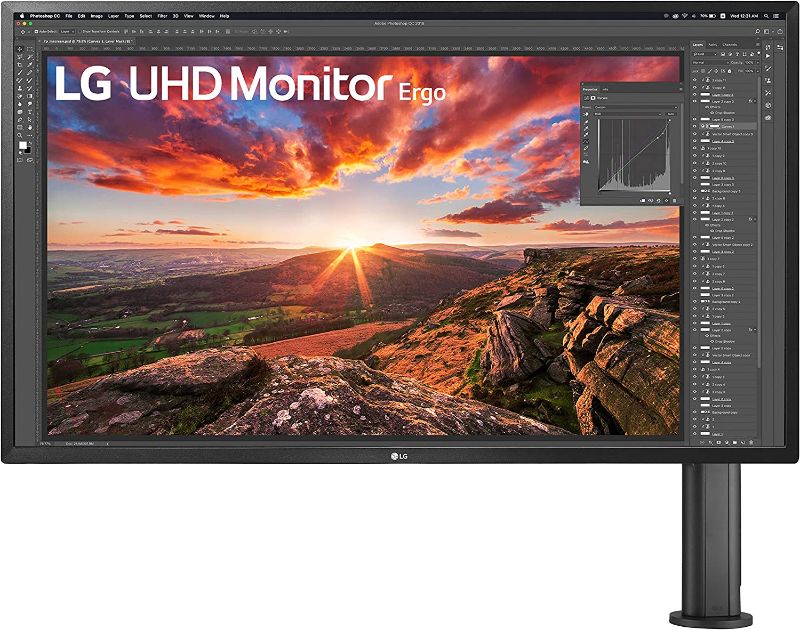 Photo 1 of LG 32UK580-B 32" UHD 4K VA Monitor with Ergo Stand and DCI-P3 95% (Typ.) Color Gamut, HDR10 Compatibility and 5W (x 2) Built-in Speakers – Black
