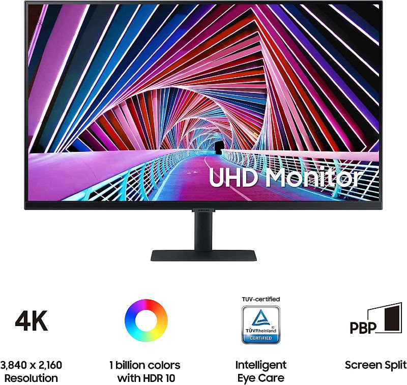 Photo 1 of SAMSUNG 32 Inch 4K UHD Monitor, Computer Monitor, Wide Monitor, HDMI Monitor HDR 10 (1 Billion Colors), 3 Sided Borderless Design, TUV-Certified Intelligent Eye Care, S70A (LS32A700NWNXZA)
