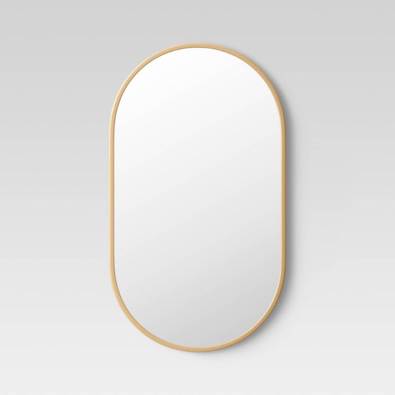 Photo 1 of 16" X 28" Metal Oval Pill Mirror Black - Project 62™